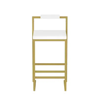 Tabourets de bar rembourrés en velours MAYEERTY, lot de 2, chaises de salle à manger d'intérieur modernes hauteur comptoir, or blanc crème