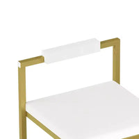 Tabourets de bar rembourrés en velours MAYEERTY, lot de 2, chaises de salle à manger d'intérieur modernes hauteur comptoir, or blanc crème