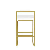 Tabourets de bar rembourrés en velours MAYEERTY, lot de 2, chaises de salle à manger d'intérieur modernes hauteur comptoir, or blanc crème