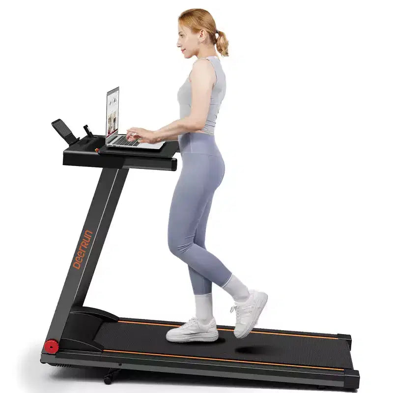 Tapis de course pliable intelligent DeerRun A1 Ultra, inclinaison de 6 %, 0,6-7,5 mph, ceinture de 39,37 x 16,53 pouces