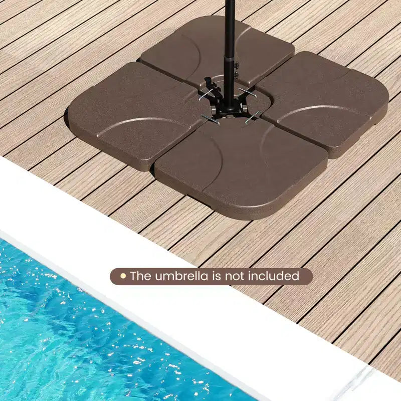 Costway Lot de 20 Bases de Parasol Déporté, Support de Base Remplit d'eau, Poids de Base, Lot de Plaques de Sable Marron/Noir