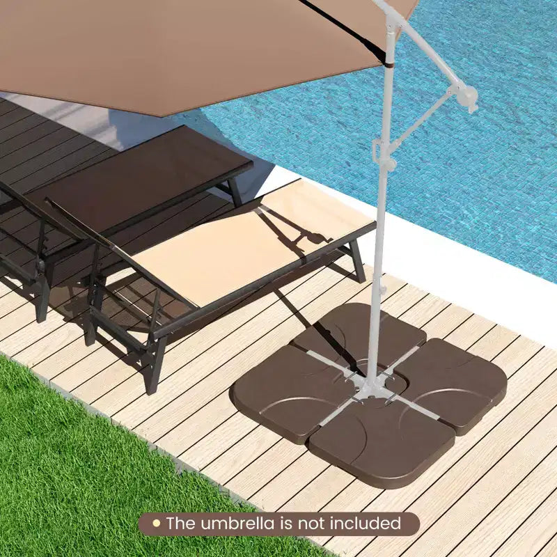 Costway Lot de 20 Bases de Parasol Déporté, Support de Base Remplit d'eau, Poids de Base, Lot de Plaques de Sable Marron/Noir