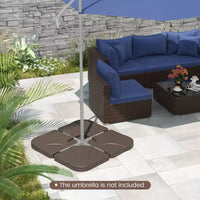 Costway Lot de 20 Bases de Parasol Déporté, Support de Base Remplit d'eau, Poids de Base, Lot de Plaques de Sable Marron/Noir