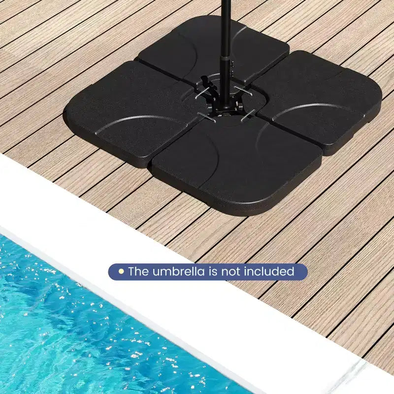 Costway Lot de 20 Bases de Parasol Déporté, Support de Base Remplit d'eau, Poids de Base, Lot de Plaques de Sable Marron/Noir
