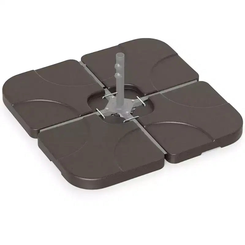 Costway Lot de 20 Bases de Parasol Déporté, Support de Base Remplit d'eau, Poids de Base, Lot de Plaques de Sable Marron/Noir