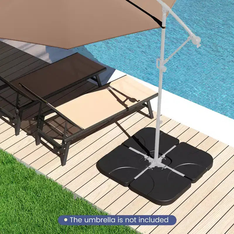 Costway Lot de 20 Bases de Parasol Déporté, Support de Base Remplit d'eau, Poids de Base, Lot de Plaques de Sable Marron/Noir
