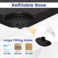 Costway Lot de 20 Bases de Parasol Déporté, Support de Base Remplit d'eau, Poids de Base, Lot de Plaques de Sable Marron/Noir