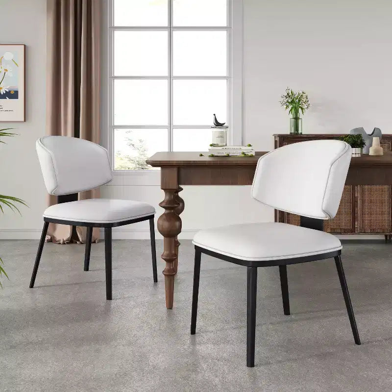 Christopher Knight Home Enoch Chaises de salle à manger modernes rembourrées en similicuir (lot de 2)