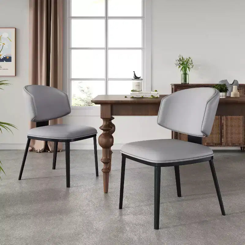Christopher Knight Home Enoch Chaises de salle à manger modernes rembourrées en similicuir (lot de 2)