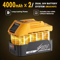 Coupe-bordure et élagueuse sur perche sans fil 4-en-1, doubles batteries 20V, sans balais