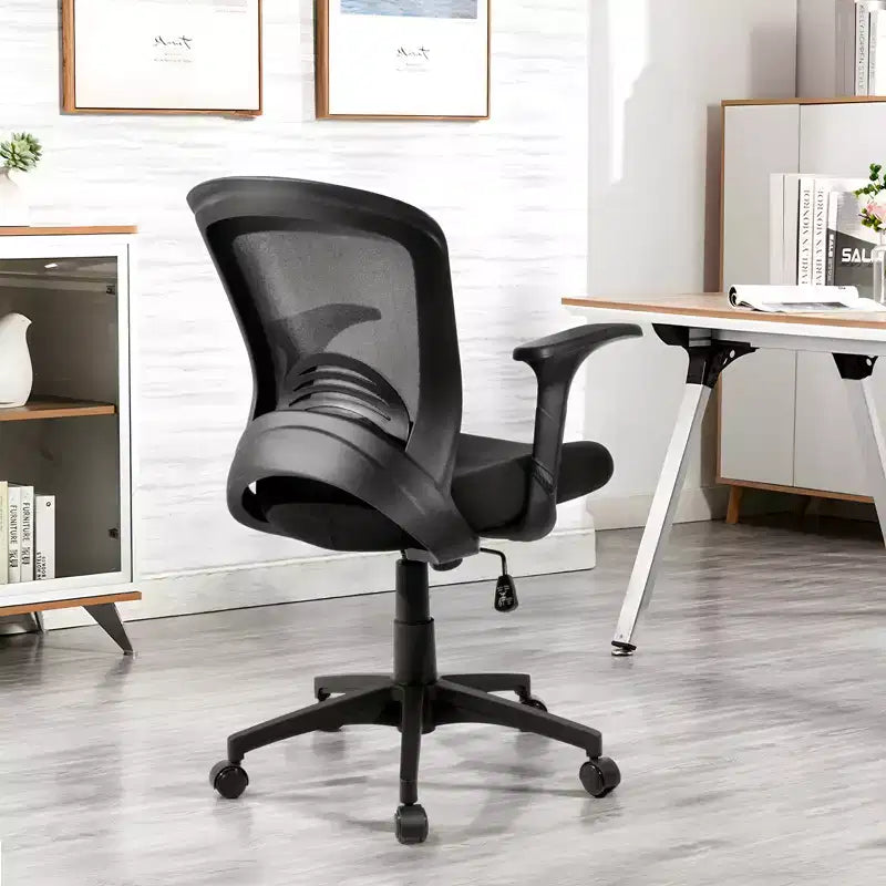 Chaise de bureau ergonomique en maille, capacité 330 lb, chaise d'ordinateur avec soutien lombaire intégré, assise en mousse haute densité, base à cinq branches