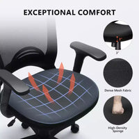 Chaise de bureau ergonomique en maille, capacité 330 lb, chaise d'ordinateur avec soutien lombaire intégré, assise en mousse haute densité, base à cinq branches