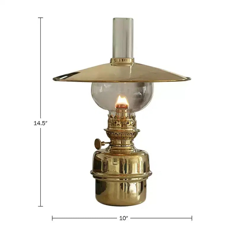 Kings County Tools Lampe à huile en laiton style capitaine avec abat-jour