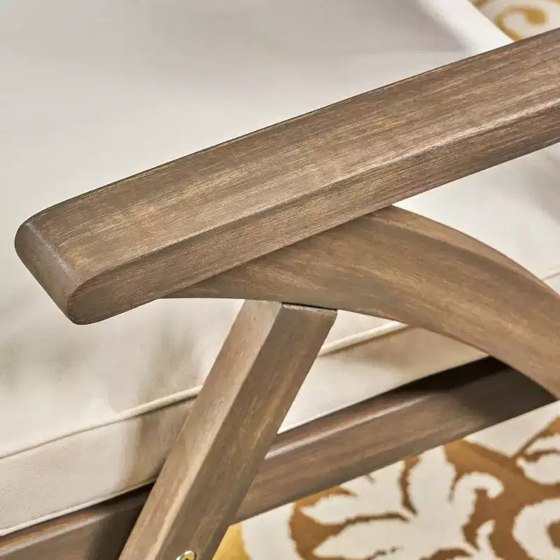 GDFStudio Baia Ensemble bistro d'extérieur 3 pièces en bois d'acacia avec coussin