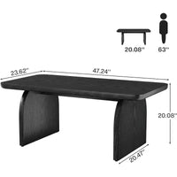 Table basse rectangulaire Lantine, table d'appoint basse de 47 pouces en bois style ferme, montage facile