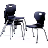 Chaise empilable d'écolier - assise luxueuse et confortable avec structure robuste rivetée - pour salles de classe en apprentissage à domicile ou bureau - lot de 4 chaises