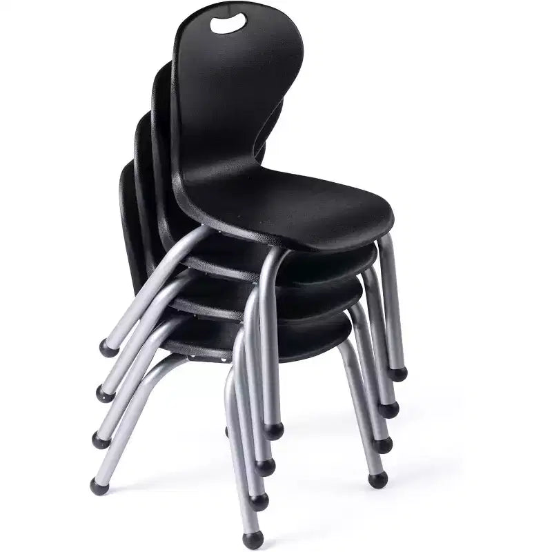 Chaise empilable d'écolier - assise luxueuse et confortable avec structure robuste rivetée - pour salles de classe en apprentissage à domicile ou bureau - lot de 4 chaises