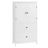 Meuble de rangement de salle de bain Whisen, meuble avec portes doubles, tiroirs et étagère réglable