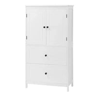 Meuble de rangement de salle de bain Whisen, meuble avec portes doubles, tiroirs et étagère réglable