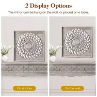 Miroir en bois de ferme Heynemo, miroirs décoratifs carrés muraux, miroirs muraux pour salon, chambre, salle à manger, entrée, couloir