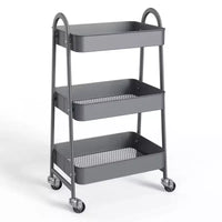 Chariot de rangement utilitaire en métal à 3 niveaux, petit chariot roulant pour la cuisine, la salle de bain, la buanderie, le bar, les étagères de bureau