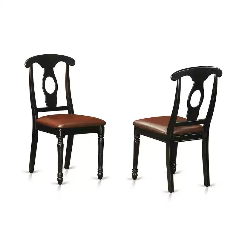 Chaises de salle à manger HomeStock Kenley, dossier Napoléon, assise en bois, couleur cerisier et crème