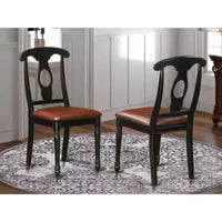 Chaises de salle à manger HomeStock Kenley, dossier Napoléon, assise en bois, couleur cerisier et crème