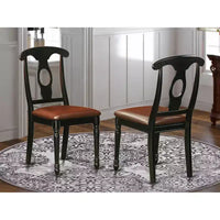 Chaises de salle à manger HomeStock Kenley, dossier Napoléon, assise en bois, couleur cerisier et crème
