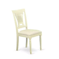 HomeStock Chaises en bois massif rembourrées en tissu de lin pour salle à manger, lot de 2