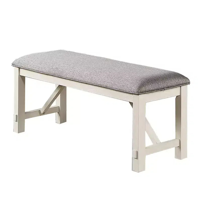 Banc de salle à manger capitonné Simple Relax en gris et blanc