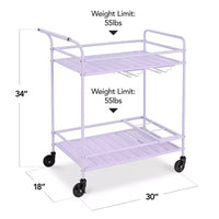 Chariot de bar roulant 2 niveaux Best Choice Products intérieur/extérieur avec étagères de rangement, casier à vin, roues verrouillables