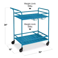 Chariot de bar roulant 2 niveaux Best Choice Products intérieur/extérieur avec étagères de rangement, casier à vin, roues verrouillables