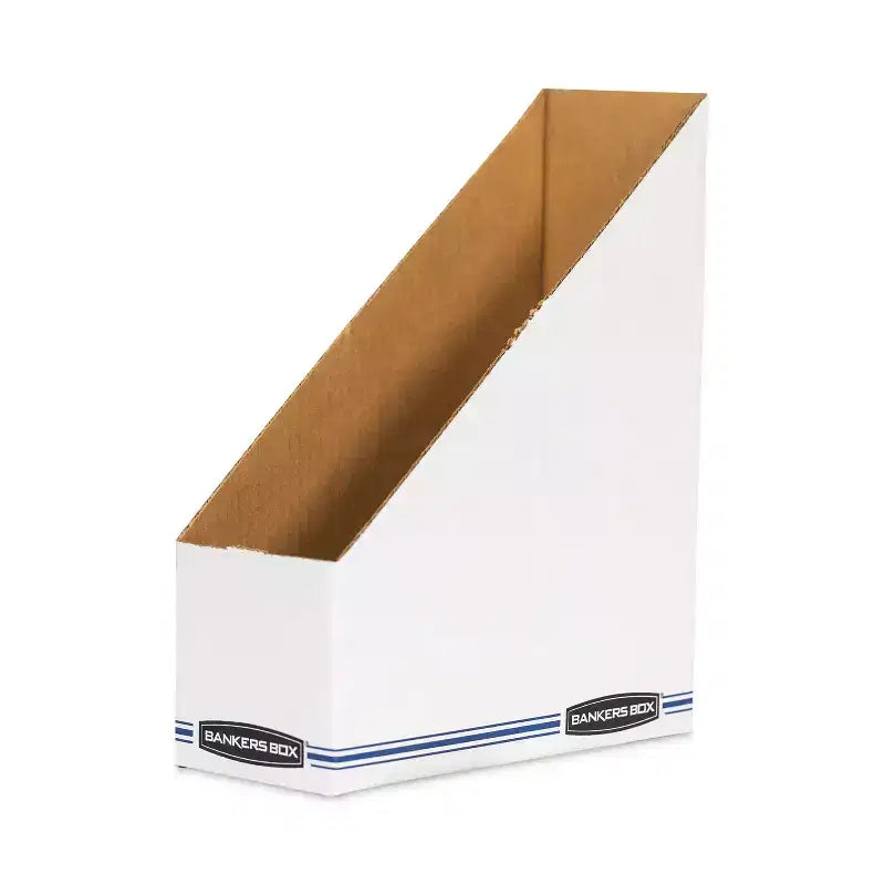 Classeur magazine Bankers Box Stor/File en carton ondulé, 4 x 9,25 x 11,75, blanc, 12/carton