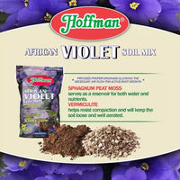 Mélange de terreau Hoffman biologique pour violettes africaines favorisant des cycles de floraison longs et une croissance accrue des plantes, 4 pintes