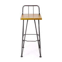 GDFStudio Tabourets de bar industriels d'extérieur en bois d'acacia 76 cm (lot de 2), teck