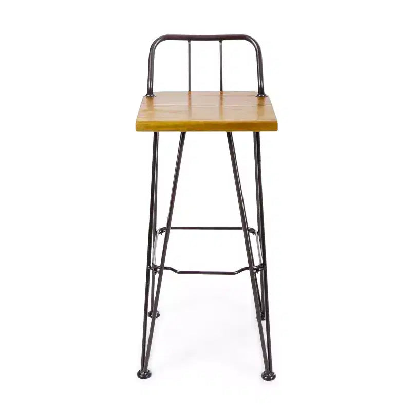 GDFStudio Tabourets de bar industriels d'extérieur en bois d'acacia 76 cm (lot de 2), teck