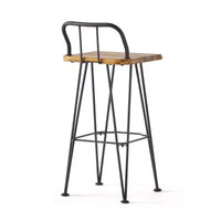 GDFStudio Tabourets de bar industriels d'extérieur en bois d'acacia 76 cm (lot de 2), teck