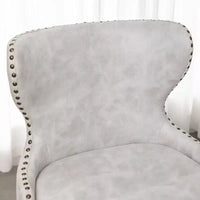 Roundhill Furniture Nevis Tabouret de bar mid-century moderne en similicuir capitonné à clous décoratifs, blanc, lot de 2