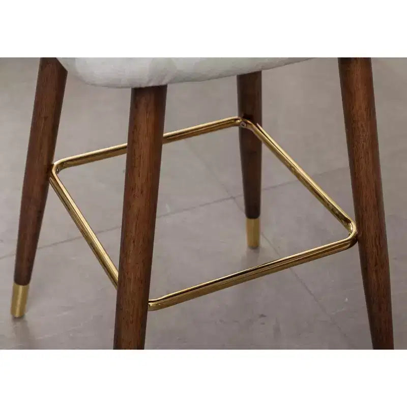 Roundhill Furniture Nevis Tabouret de bar mid-century moderne en similicuir capitonné à clous décoratifs, blanc, lot de 2