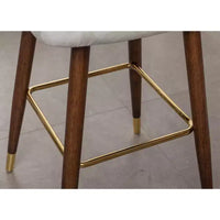 Roundhill Furniture Nevis Tabouret de bar mid-century moderne en similicuir capitonné à clous décoratifs, blanc, lot de 2