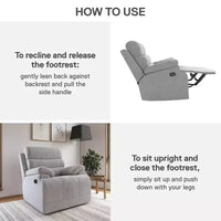 Fauteuil inclinable DHP McAllen, tissu texturé gris clair