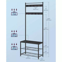 Porte-manteau meuble d'entrée avec banc de rangement à chaussures Banc d'entrée avec rangement à chaussures pour entrée