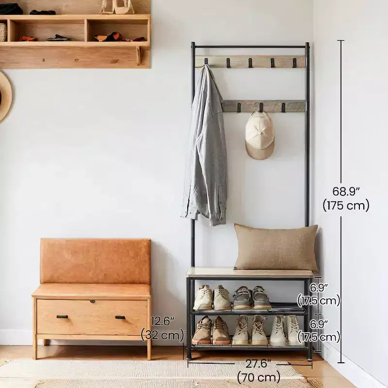 Porte-manteau meuble d'entrée avec banc de rangement à chaussures Banc d'entrée avec rangement à chaussures pour entrée