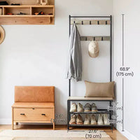 Porte-manteau meuble d'entrée avec banc de rangement à chaussures Banc d'entrée avec rangement à chaussures pour entrée