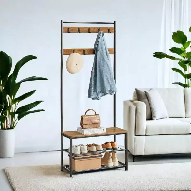 Porte-manteau meuble d'entrée avec banc de rangement à chaussures Banc d'entrée avec rangement à chaussures pour entrée