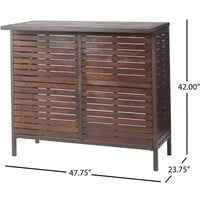 Table de bar d'extérieur en bois d'acacia Christopher Knight Home Milos, marron foncé/métal rustique