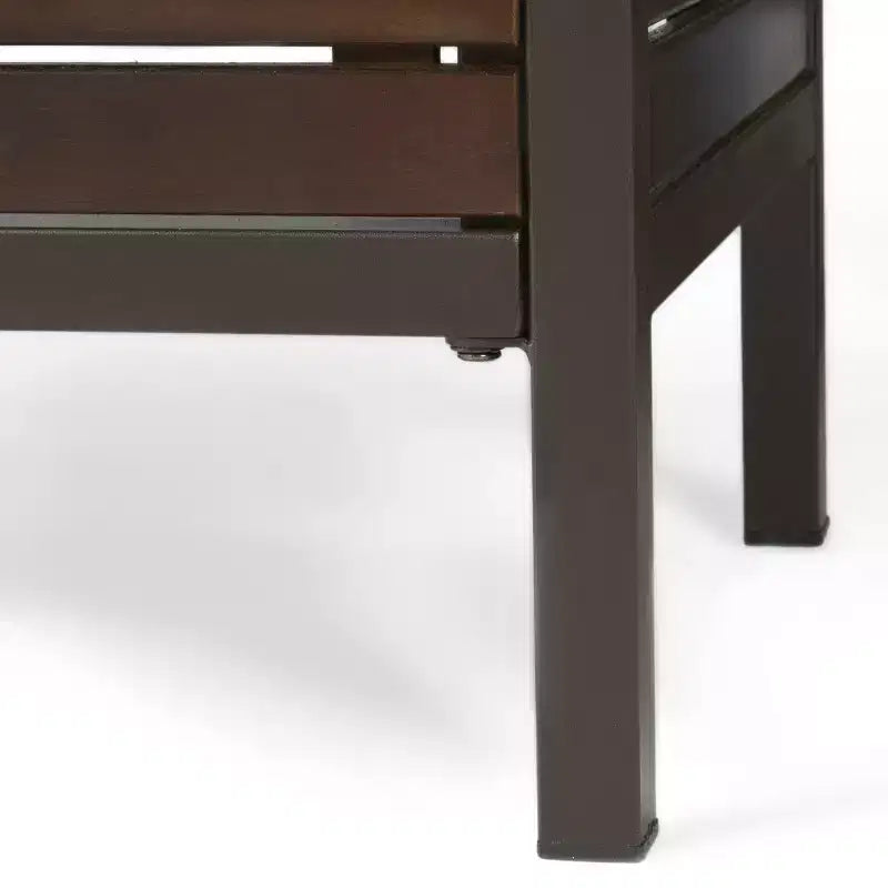 Table de bar d'extérieur en bois d'acacia Christopher Knight Home Milos, marron foncé/métal rustique