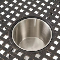 GDFStudio Berthoud Ensemble de bistro 3 pièces d'extérieur en fonte d'aluminium avec seau à glace, cuivre noir