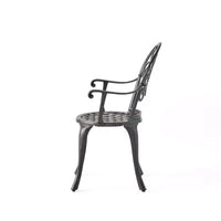 GDFStudio Berthoud Ensemble de bistro 3 pièces d'extérieur en fonte d'aluminium avec seau à glace, cuivre noir