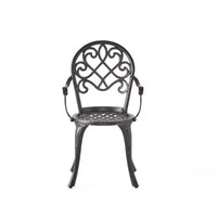 GDFStudio Berthoud Ensemble de bistro 3 pièces d'extérieur en fonte d'aluminium avec seau à glace, cuivre noir